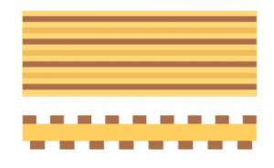 Rigid flex PCB assembly staggered flex traces