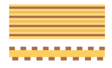 Flex PCB with staggered flex traces