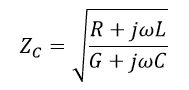 Characteristic impedance equation of a transmission line