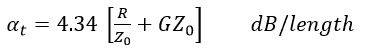 Total insertion loss per unit length