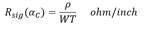 Signal trace resistance equation