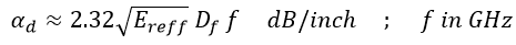 Formula for dielectric loss using propagation delay