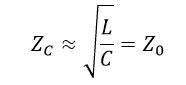 Characteristic impedance for transmission lines