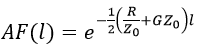 Signal attenuation factor of a transmission line