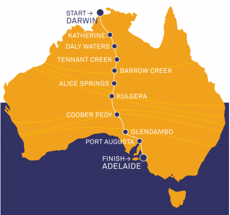 Bridgestone World Solar Challenge Route Map