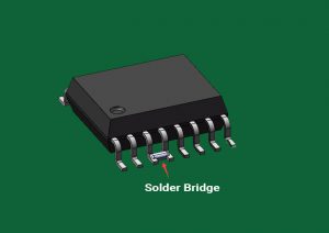 Electrical Bridges formed due to excess solder