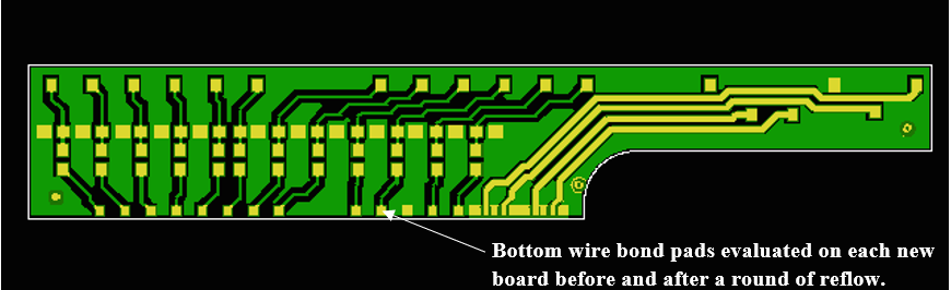 Gold wire bonding Bottom wire bond pads
