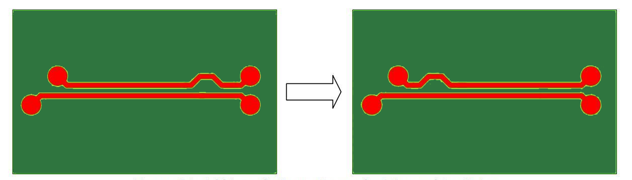 Mismatching Differential Lines in high speed circuits