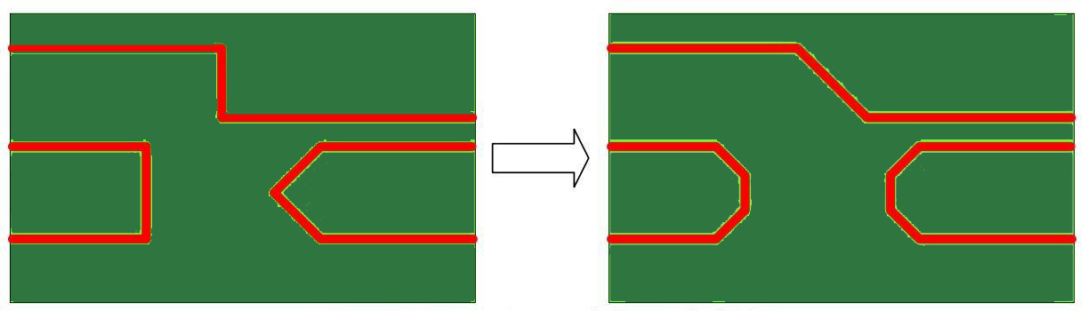 Trace bends
