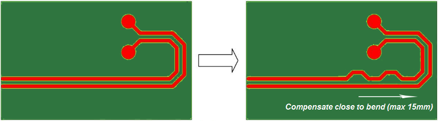 Trace length compensation in high speed circuits