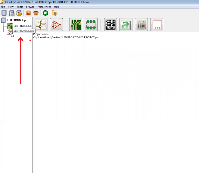 create a schematic design in KiCad