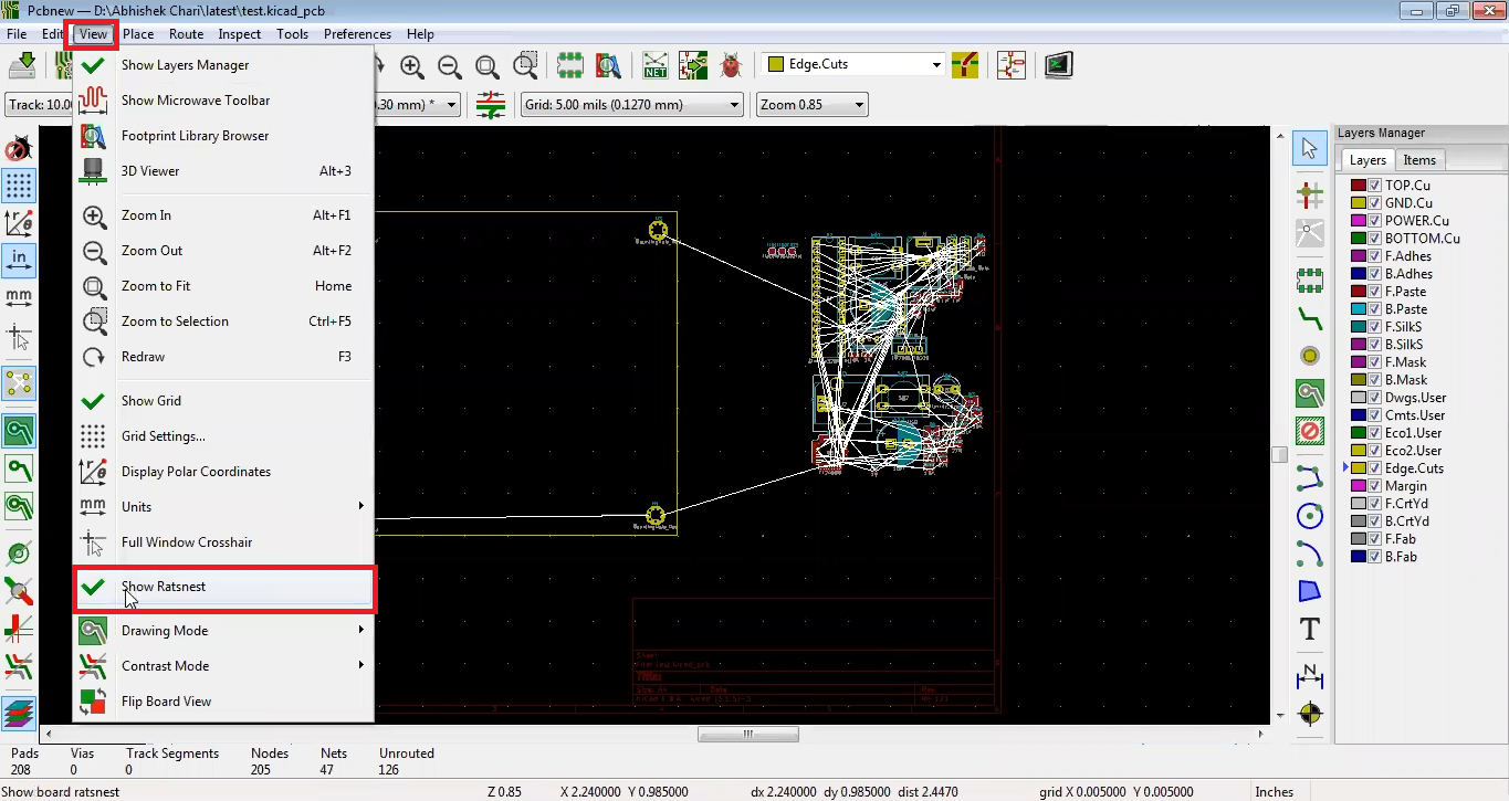 Disable wiring in Kicad