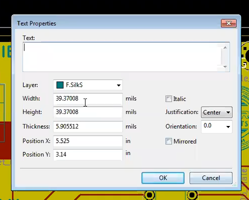 Adding text to your PCB design in kicad