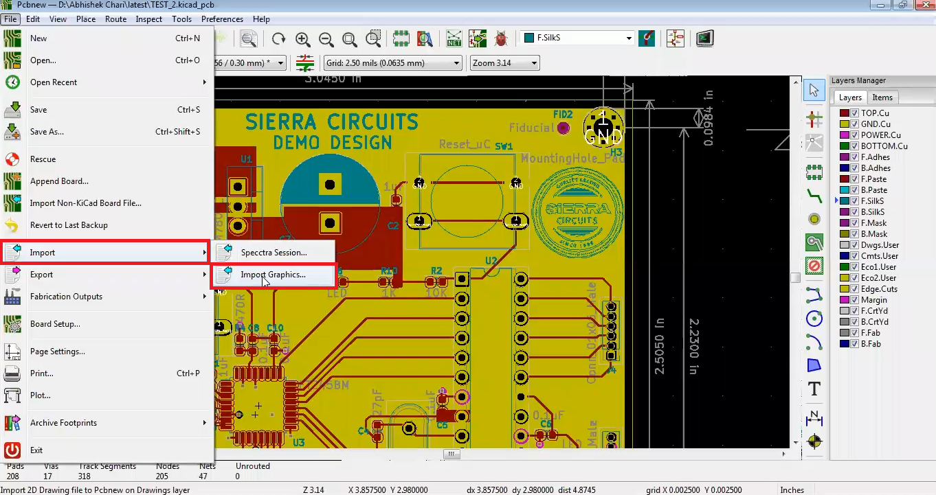 How to import Logo onto PCB design using kicad