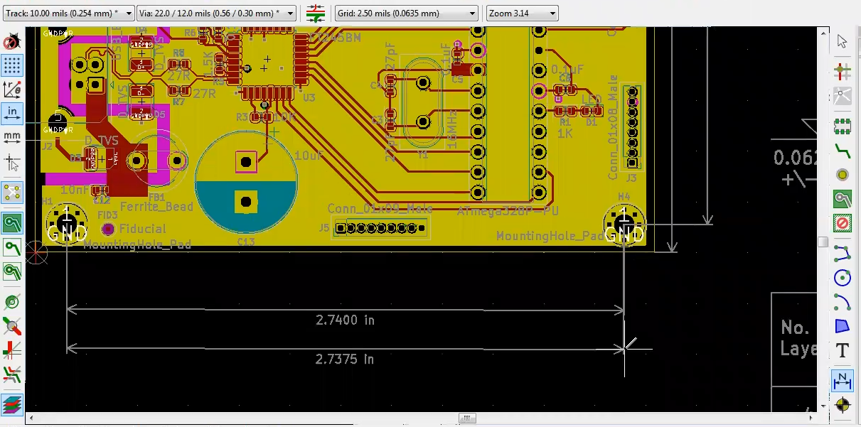 How to add dimension in Kicad PCB design