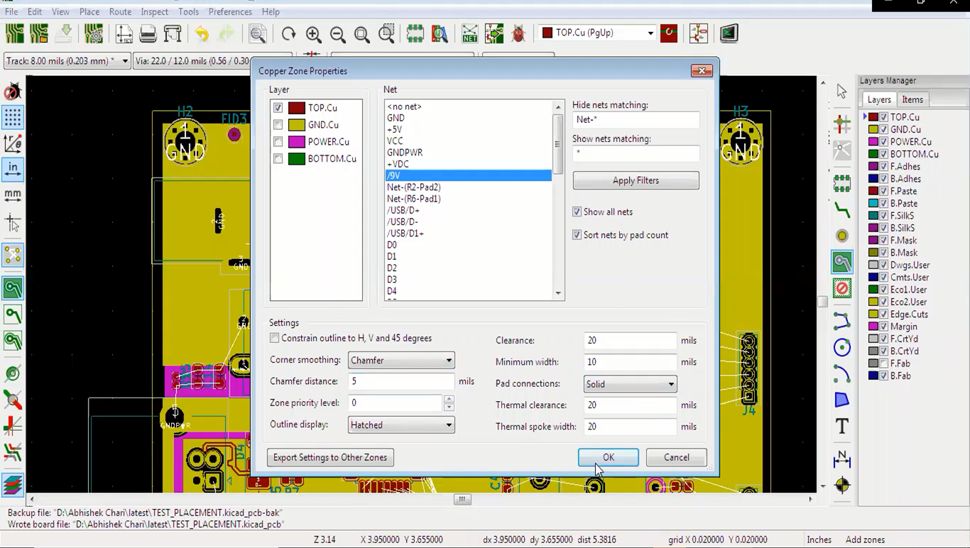 KiCad Drawing a Plane for +9V