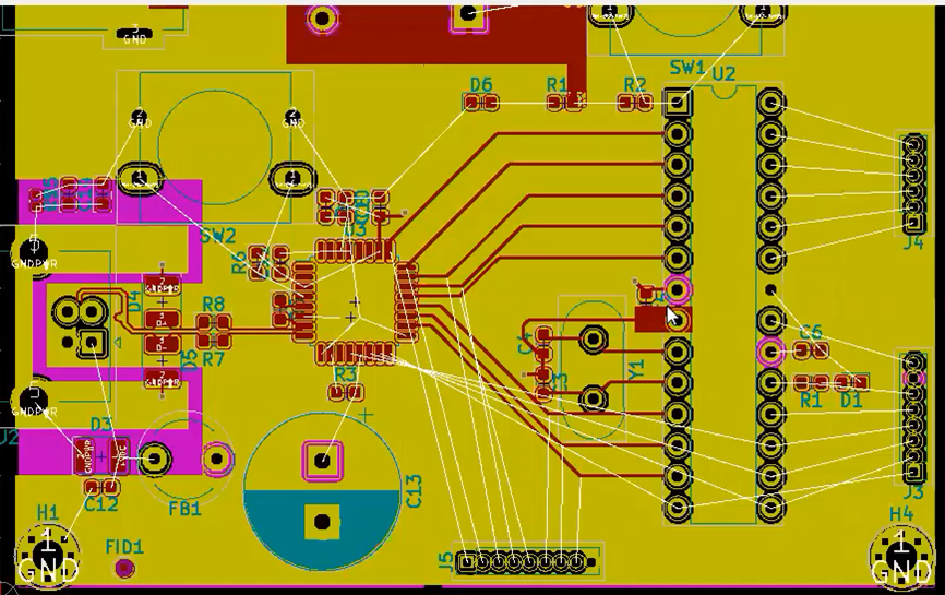 KiCad Main Pins after routing connections