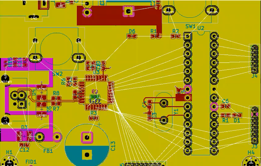 KiCad Main Pins before routing connections