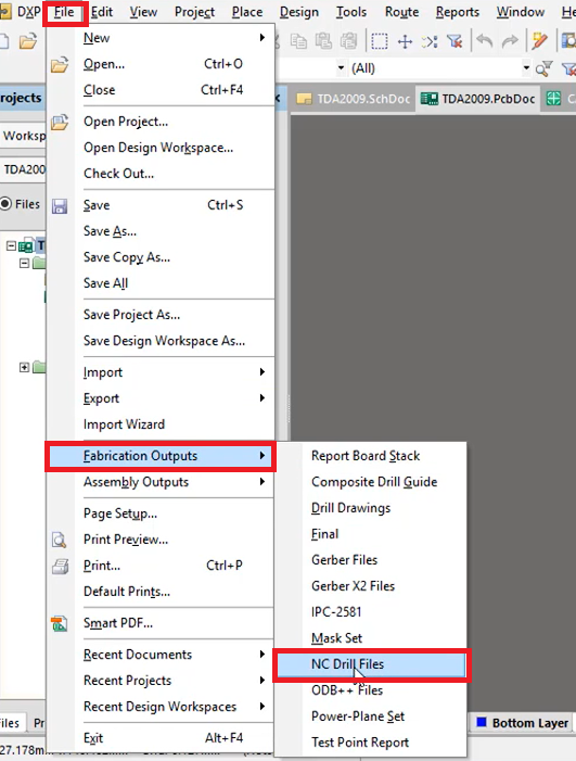 How to export NC Drill files in altium