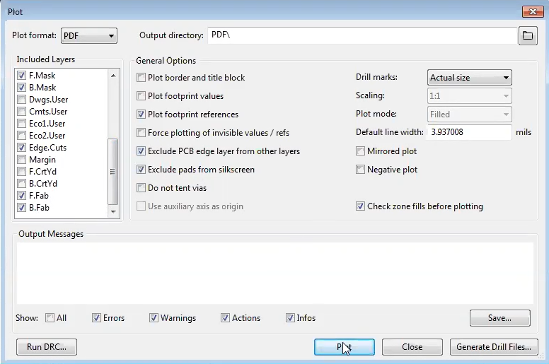 How to generate PDF in kicad