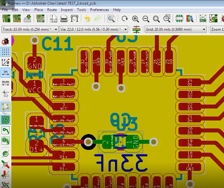 KiCad Ref Text Placement