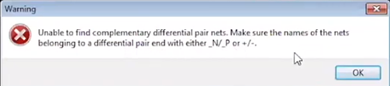 KiCad Error Message for Naming Differential Pairs