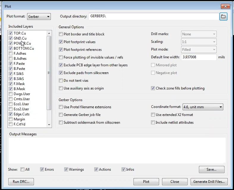 How to generate Gerber in Kicad