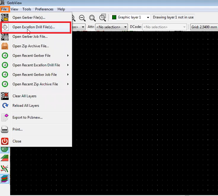 How to view the drill file in kicad