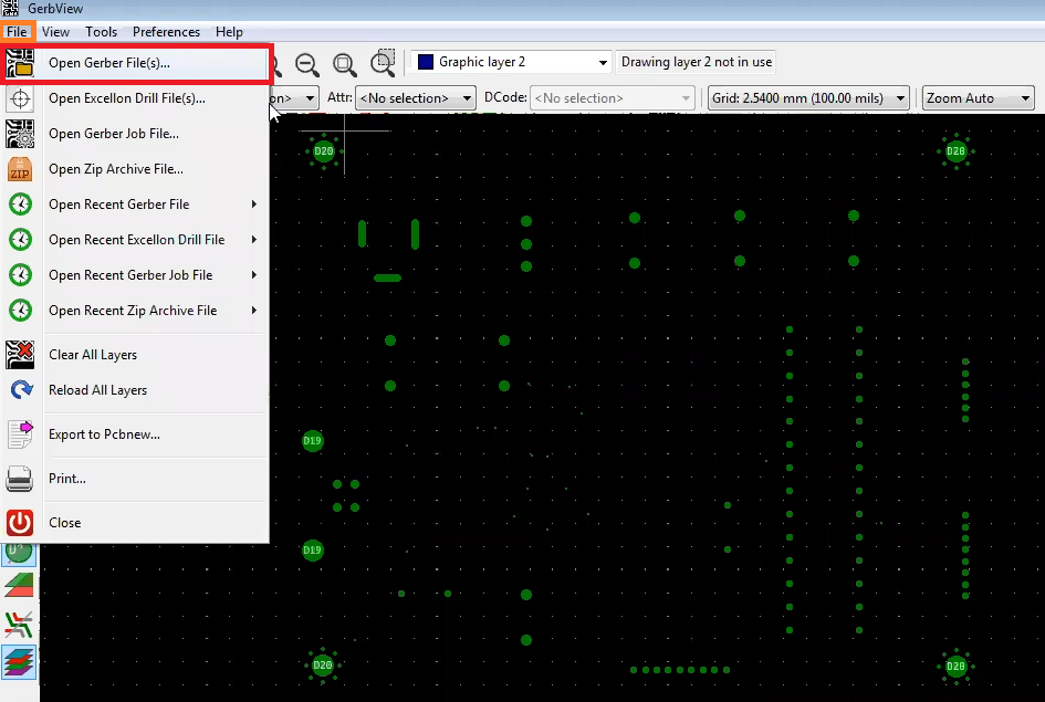 open gerber in kicad gerbview