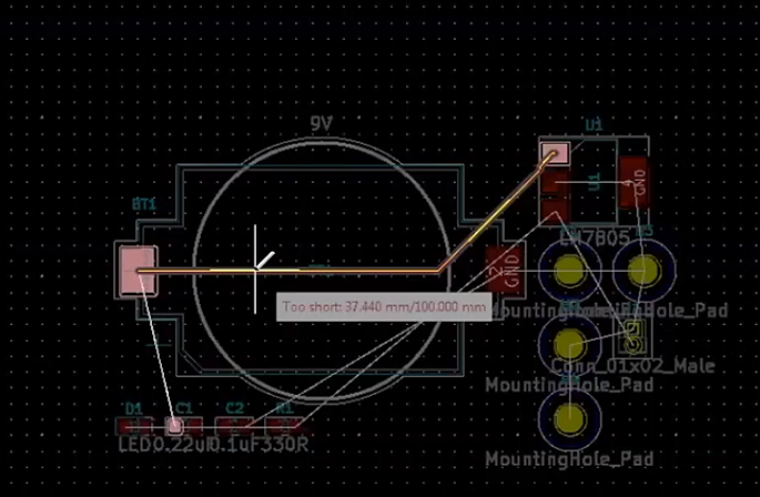 KiCad Setting Track Length