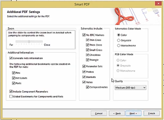 PDF settings to export pdf in altium