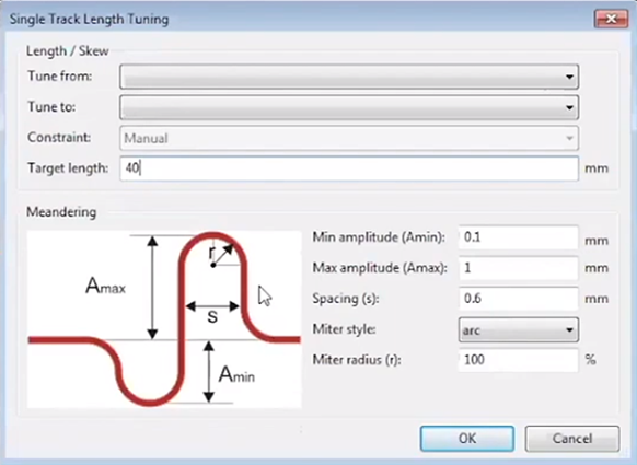 KiCad Single track length tuning