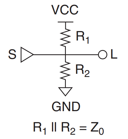 Thevenin termination for impedance matching