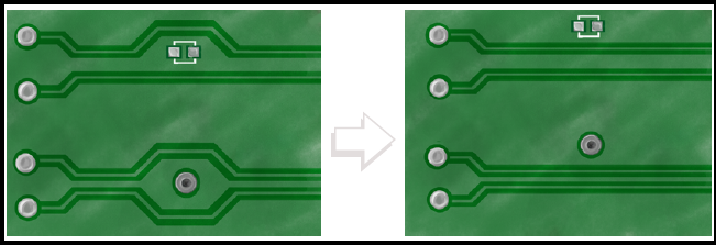 Placing vias and coupling capacitors for controlled impedance