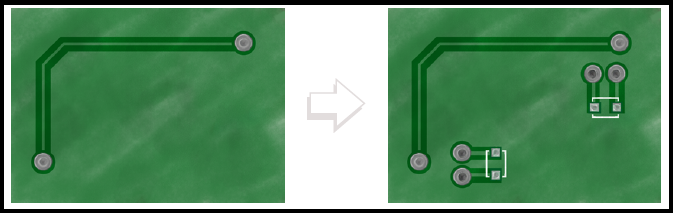 Stitching capacitors for power planes