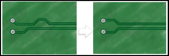 Symmetry in differential pair routing