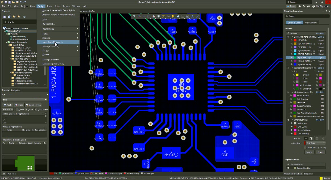 Layer Stack Manager for PCB back drilling