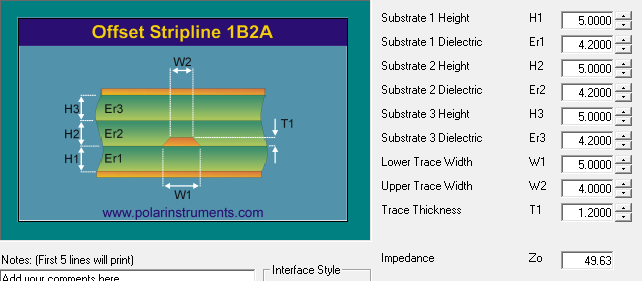 TDR impedance measurement for a single-ended stripline