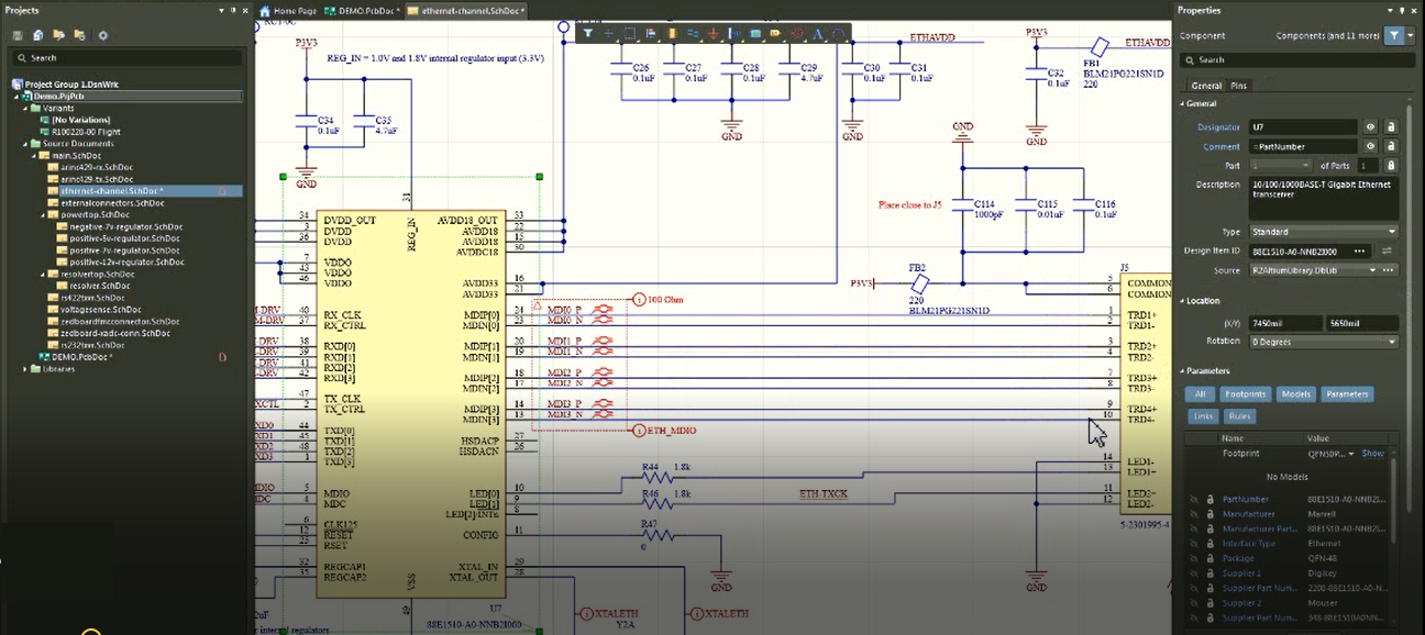 Differential pair and single-ended routing