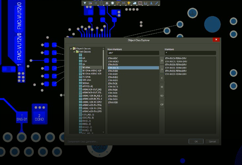 50ohms class creation using Altium routing