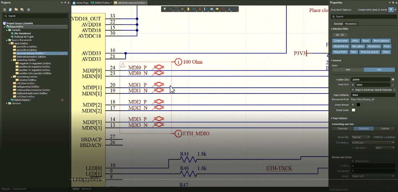 100ohms differential pair routing