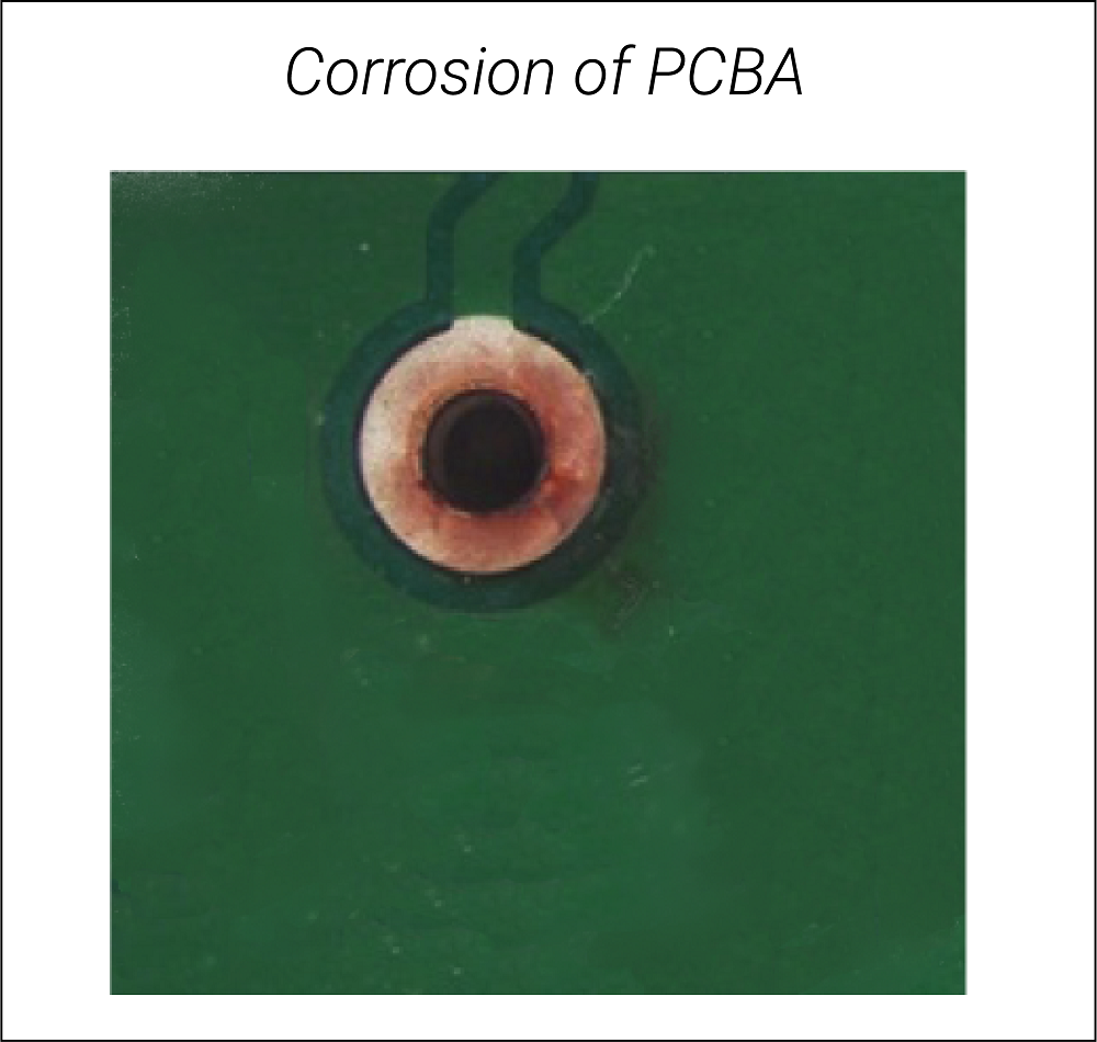  PCB corrosion due to ionic contamination