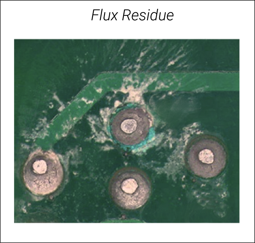Flux residues responsible for ionic contamination
