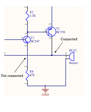 Connection of wires in PCB schematic