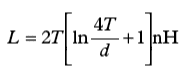 PCB via parasitic inductance formula