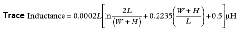 PCB trace inductance calculation