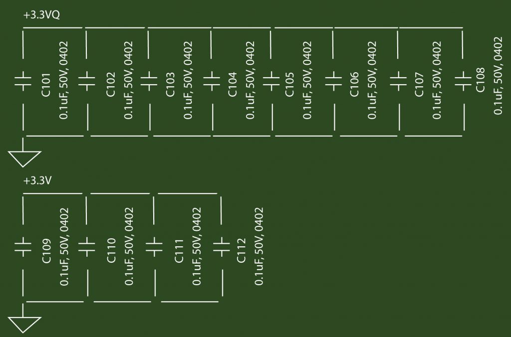 Preferred parallel connection of capacitors in a schematic