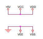 Power and ground symbols