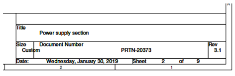 Page title block in schematic
