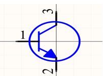 Transistor symbol with pin numbers